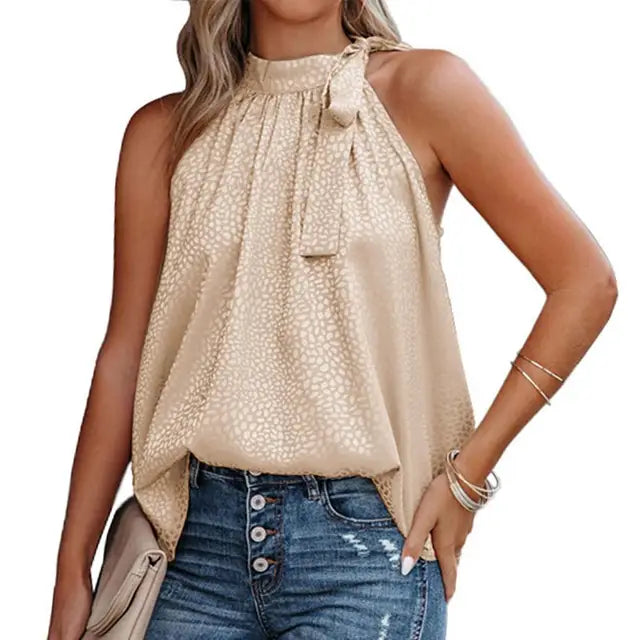 Top Halter con Detalle de Lazo Texturizado