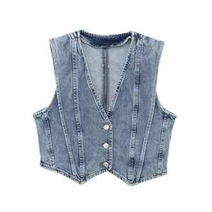 Chaleco Denim Estructurado - Diseño Contemporáneo