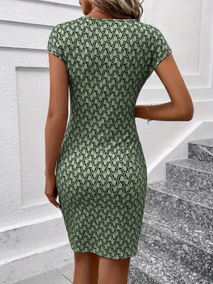 Vestido Bodycon Estampado Geométrico