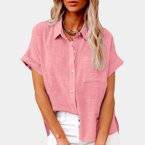 Camisa Clásica de Manga Corta con Bolsillo