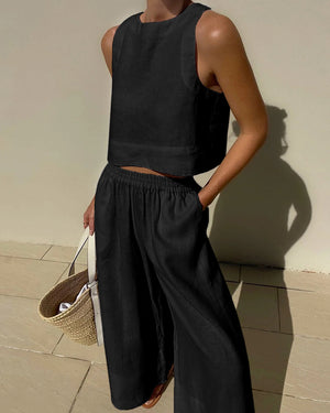 Conjunto Top Corto & Pantalón Palazzo
