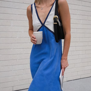 Vestido Midi Color Block Elegante y Moderno