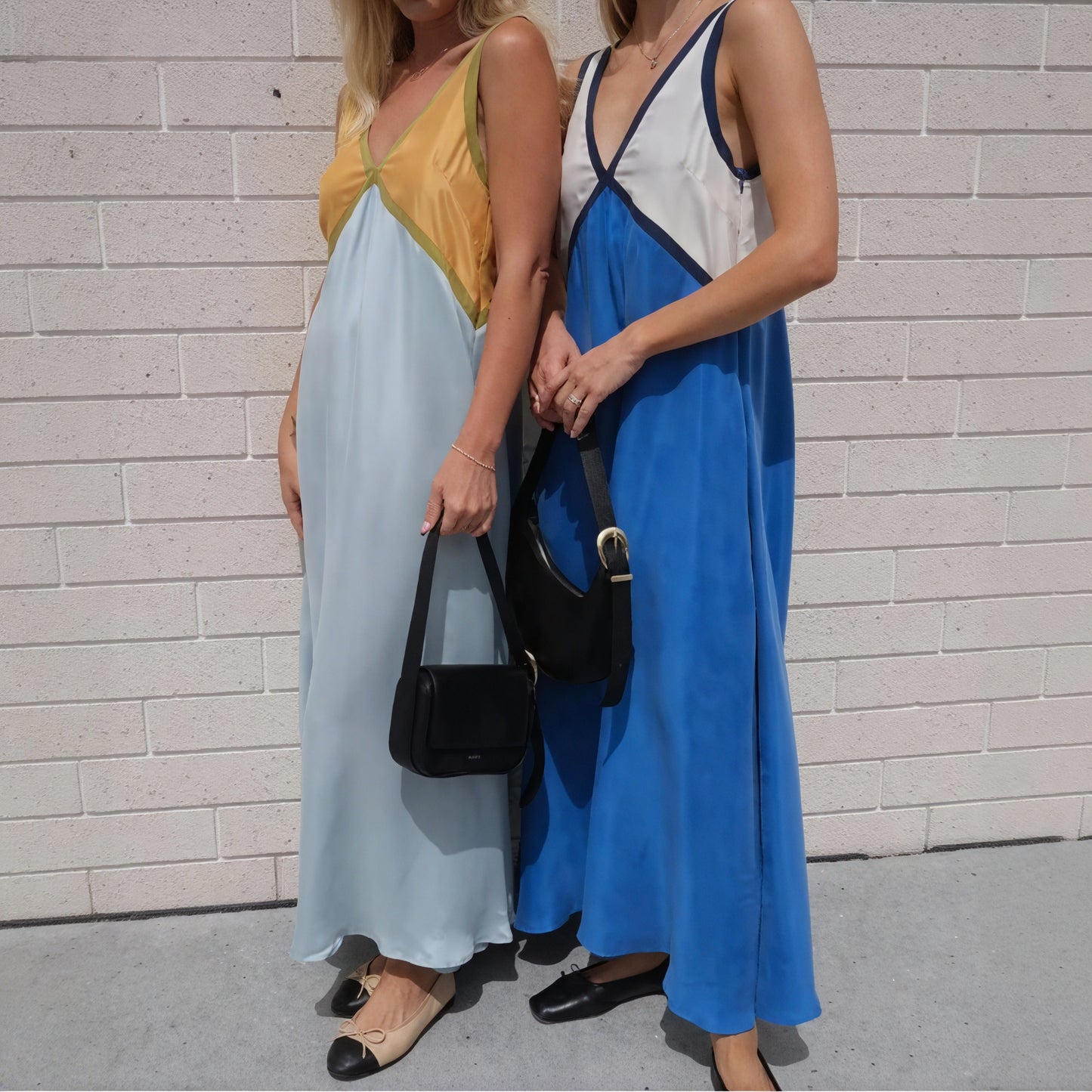 Vestido Midi Color Block Elegante y Moderno