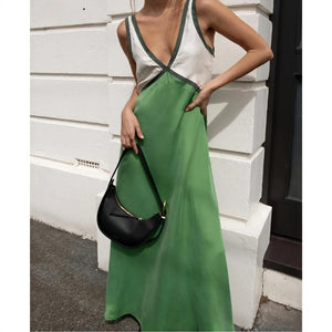Vestido Midi Color Block Elegante y Moderno