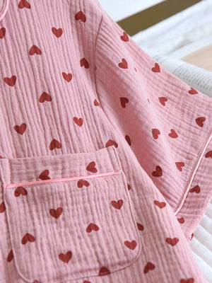 Conjunto de Pijama Corazón Cómodo