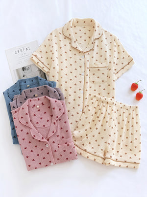 Conjunto de Pijama Corazón Cómodo