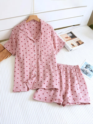 Conjunto de Pijama Corazón Cómodo