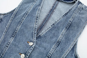 Chaleco Denim Estructurado - Diseño Contemporáneo
