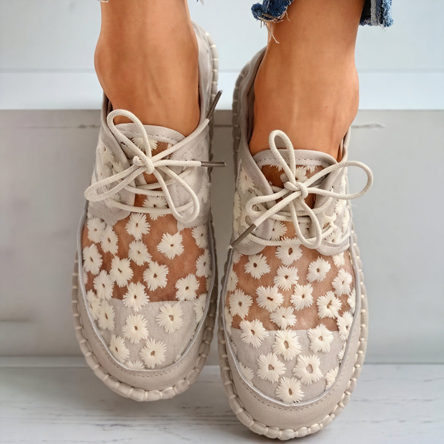 Zapatos Malla Floral - Comodidad y Estilo Único