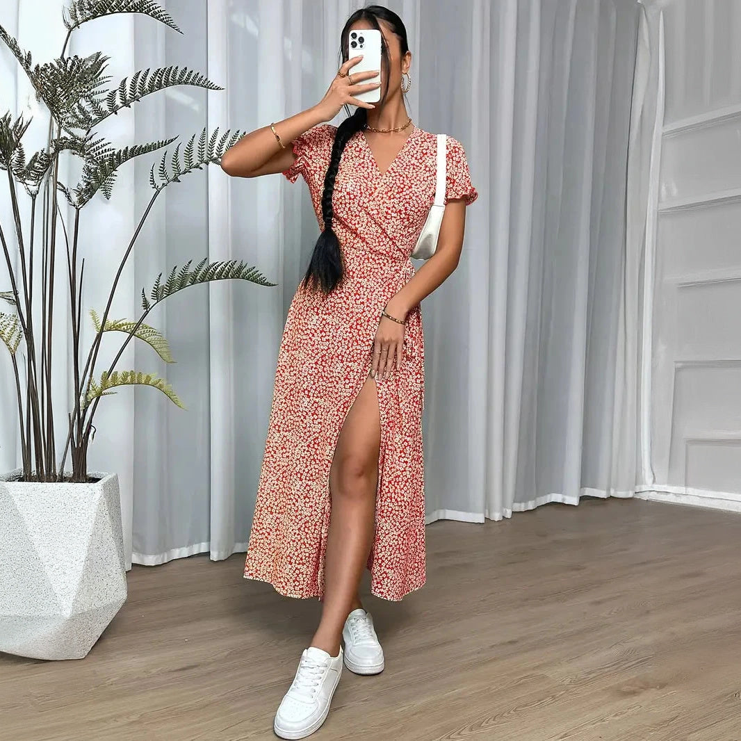 Vestido Bohemio Chic con Diseño Envolvente