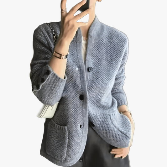 Chaqueta Casual Chic con Cuello Chal