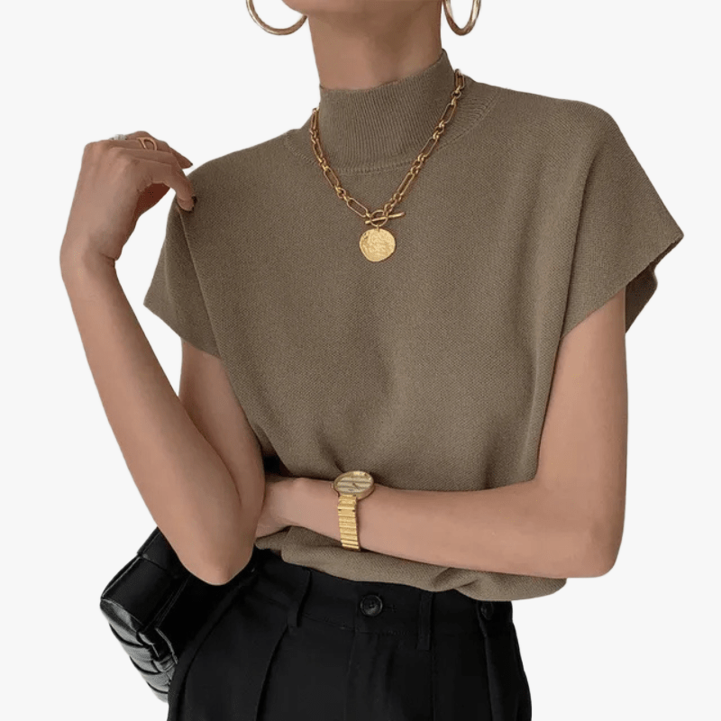 Top Minimalista de Cuello Alto