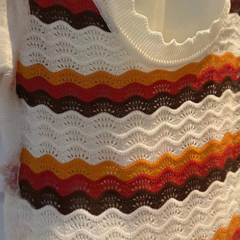 Vestido Maxi de Punto con Rayas Horizontales