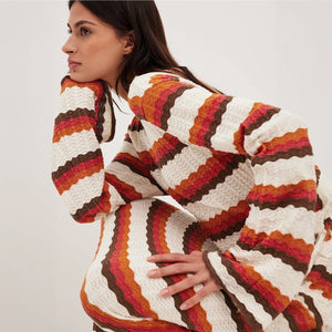 Vestido Maxi de Punto con Rayas Horizontales