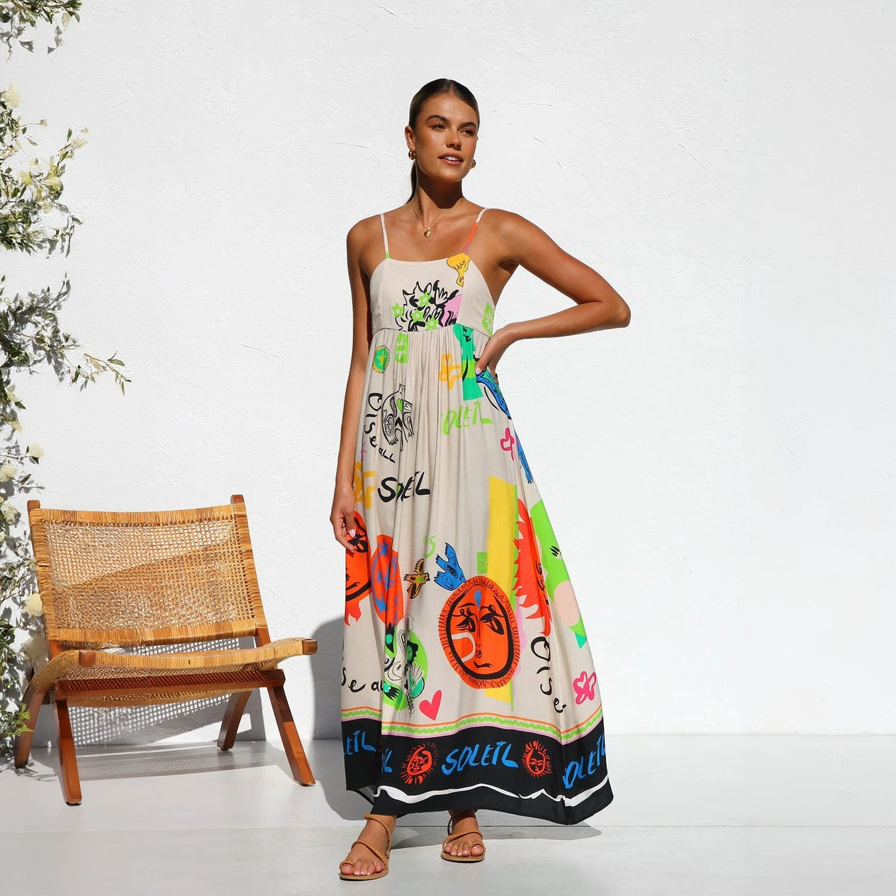 Vestido Bohemia Estampado Artístico
