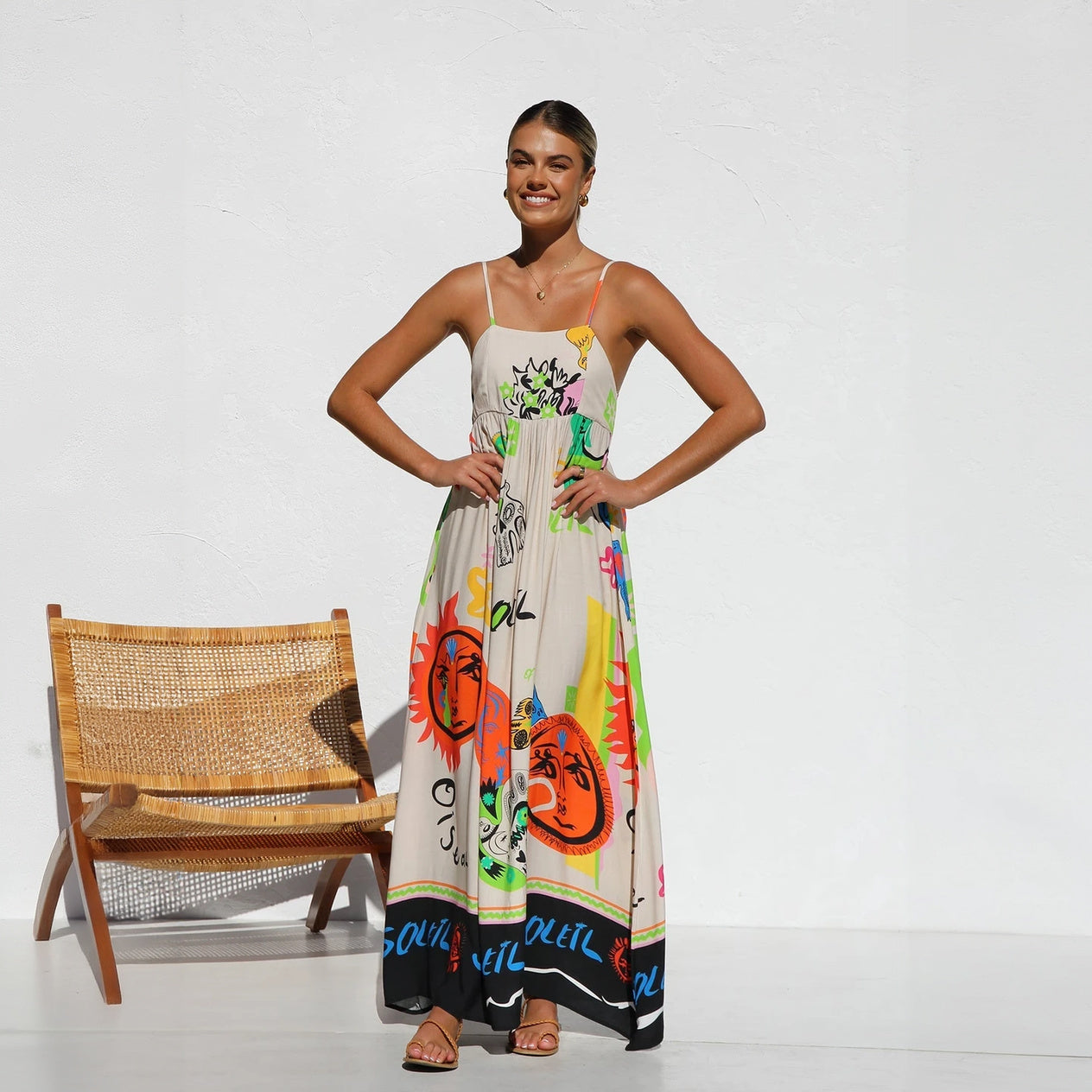 Vestido Bohemia Estampado Artístico