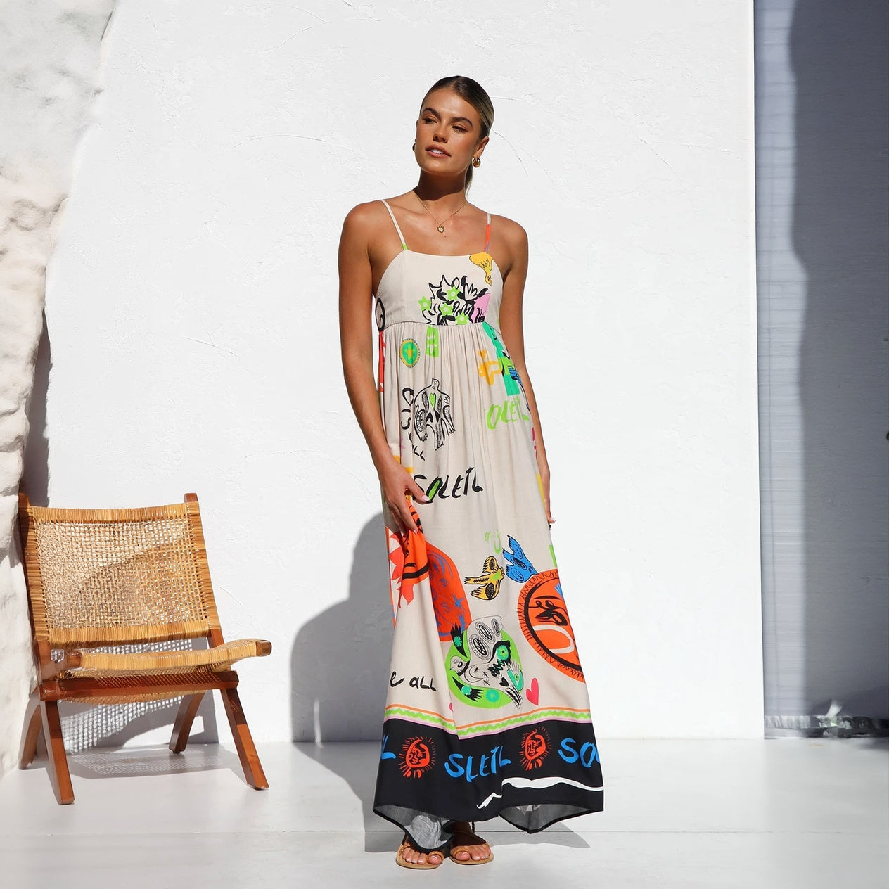 Vestido Bohemia Estampado Artístico