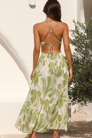 Vestido Maxi Halter con Detalle Cut-Out