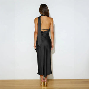 Vestido Asimétrico Halter Elegante