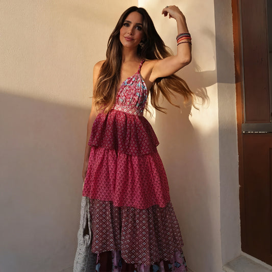 Vestido Maxi Bohemio con Estampados Vibrantes