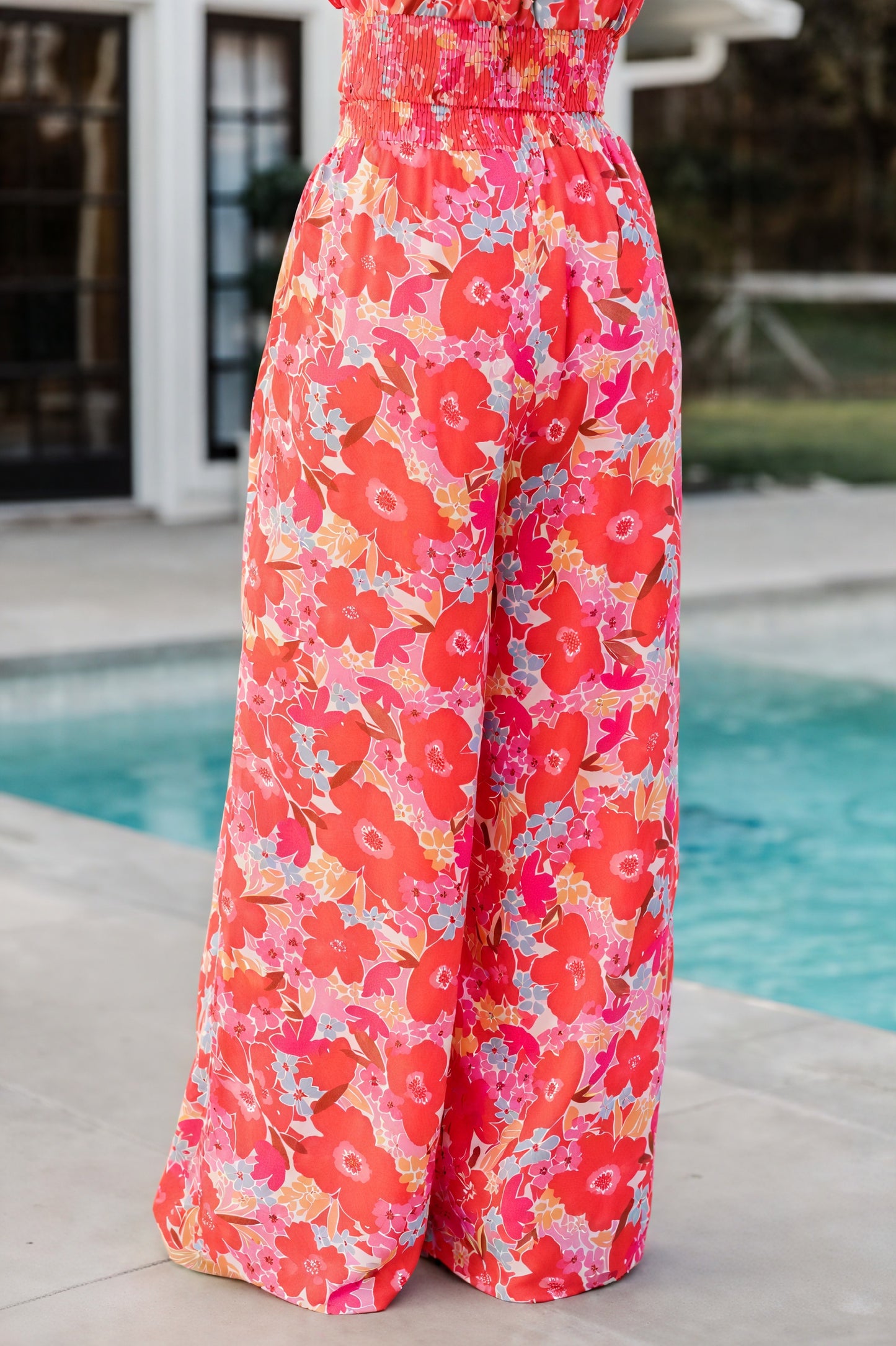 Conjunto Floral Top Corto y Pantalón Palazzo