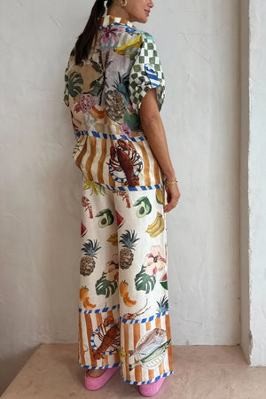 Conjunto Tropical Estampado Frutas