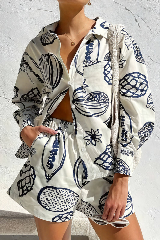 Conjunto de Dormir Estampado Botánico