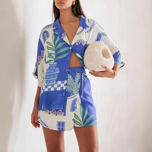 Conjunto Estampado Botánico y Arquitectónico