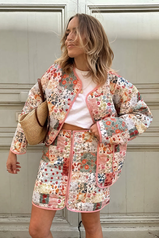 Chaqueta Patchwork Floral Estilo Bohemio Chic