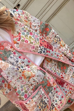 Chaqueta Patchwork Floral Estilo Bohemio Chic