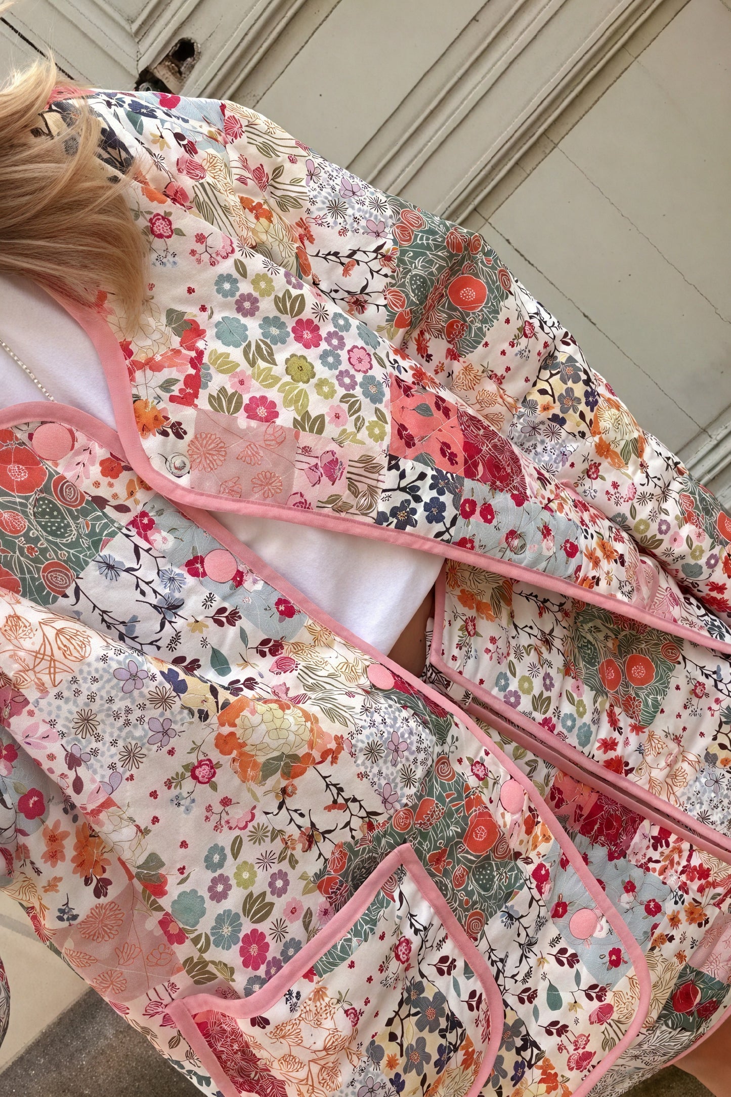Chaqueta Patchwork Floral Estilo Bohemio Chic