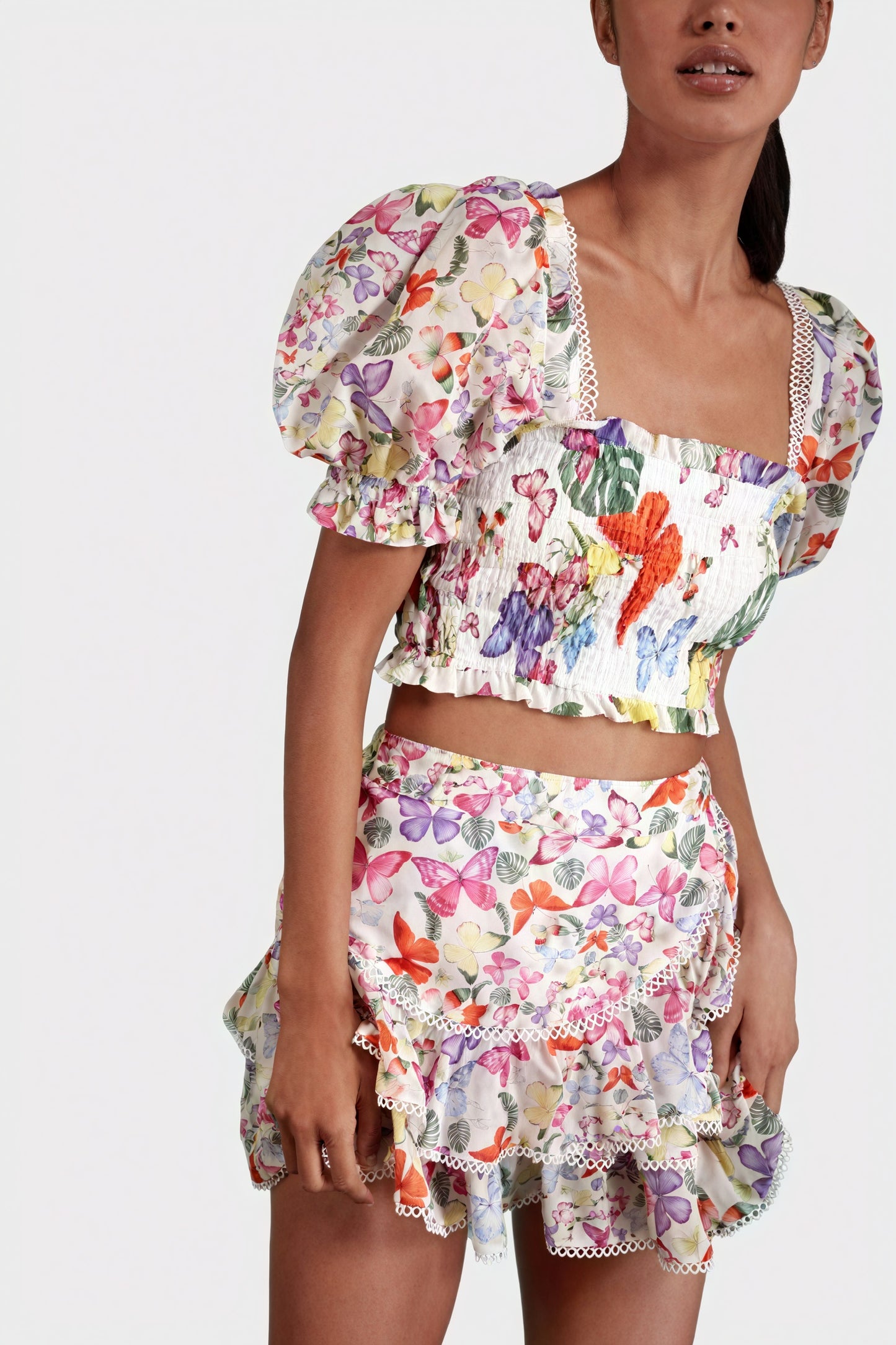 Conjunto Top y Falda Estampado Floral