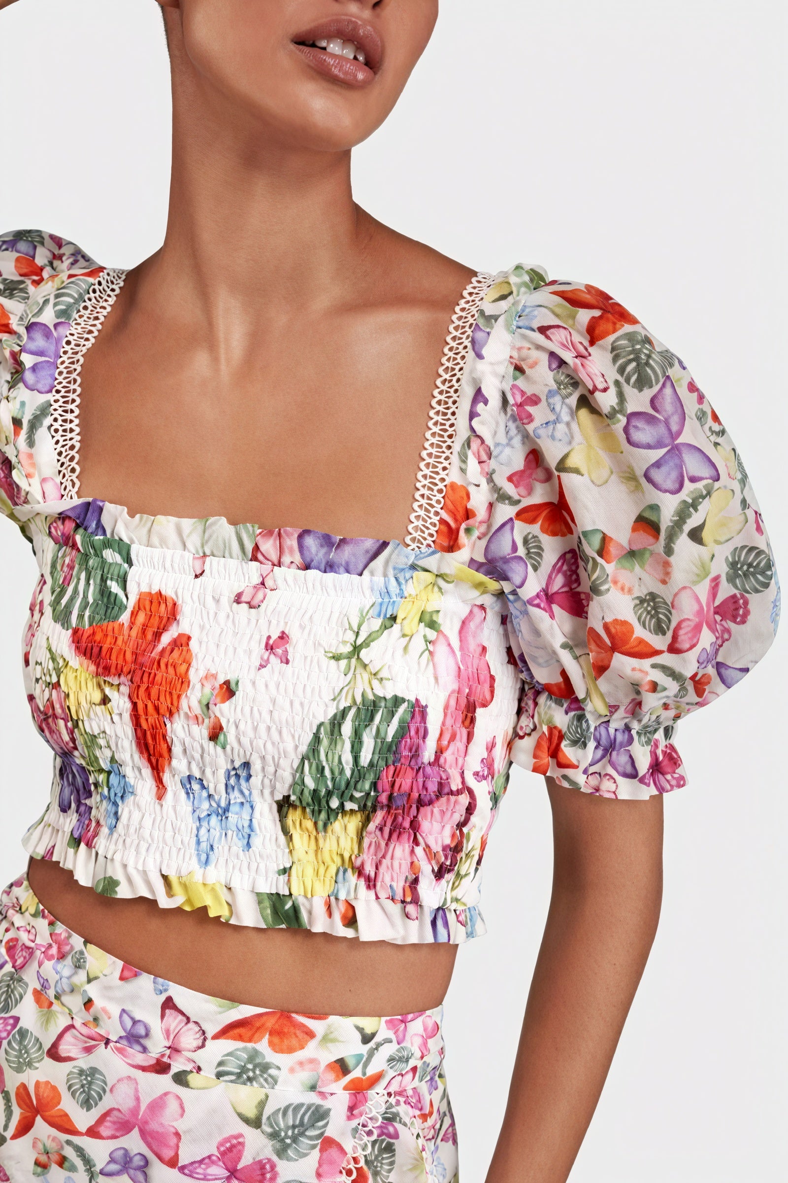 Conjunto Top y Falda Estampado Floral