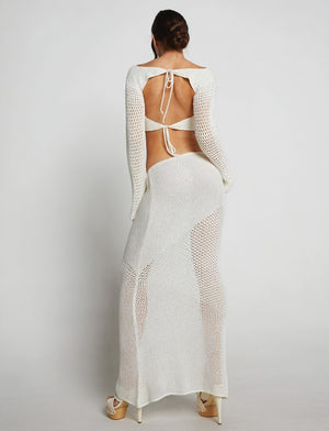 Conjunto Crochet Chic: Top y Falda Maxi