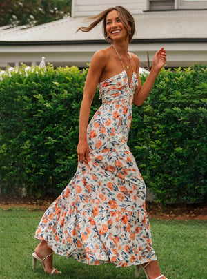 Vestido Maxi Floral Halter