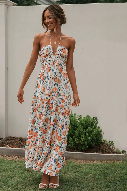 Vestido Maxi Floral Halter