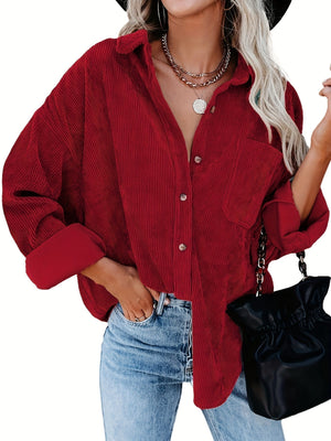 Camisa-Chaqueta Texturizada Botonada Casual