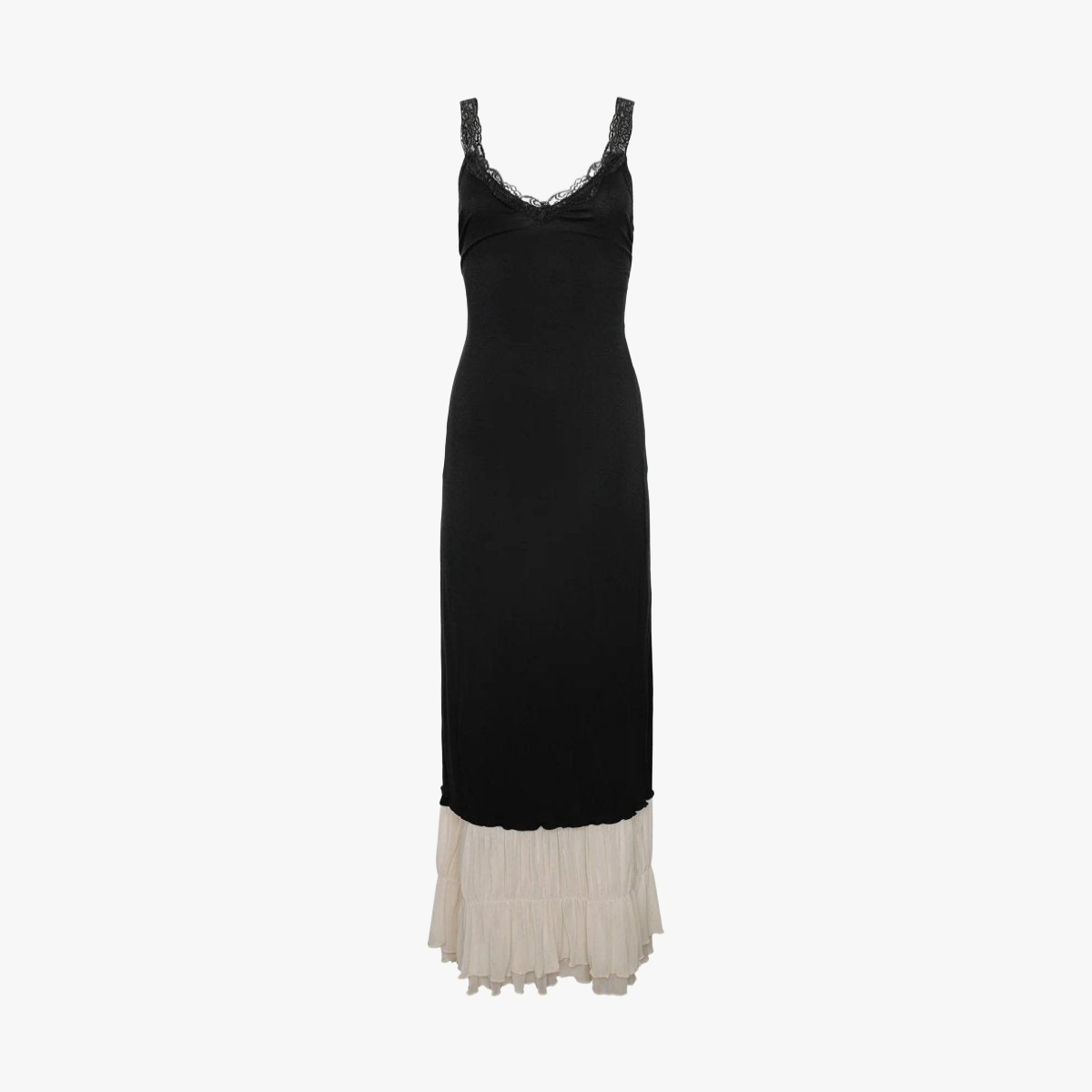 Vestido Maxi Elegante con Detalles de Encaje