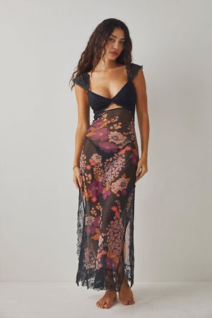 Vestido Maxi Floral Romántico con Aberturas