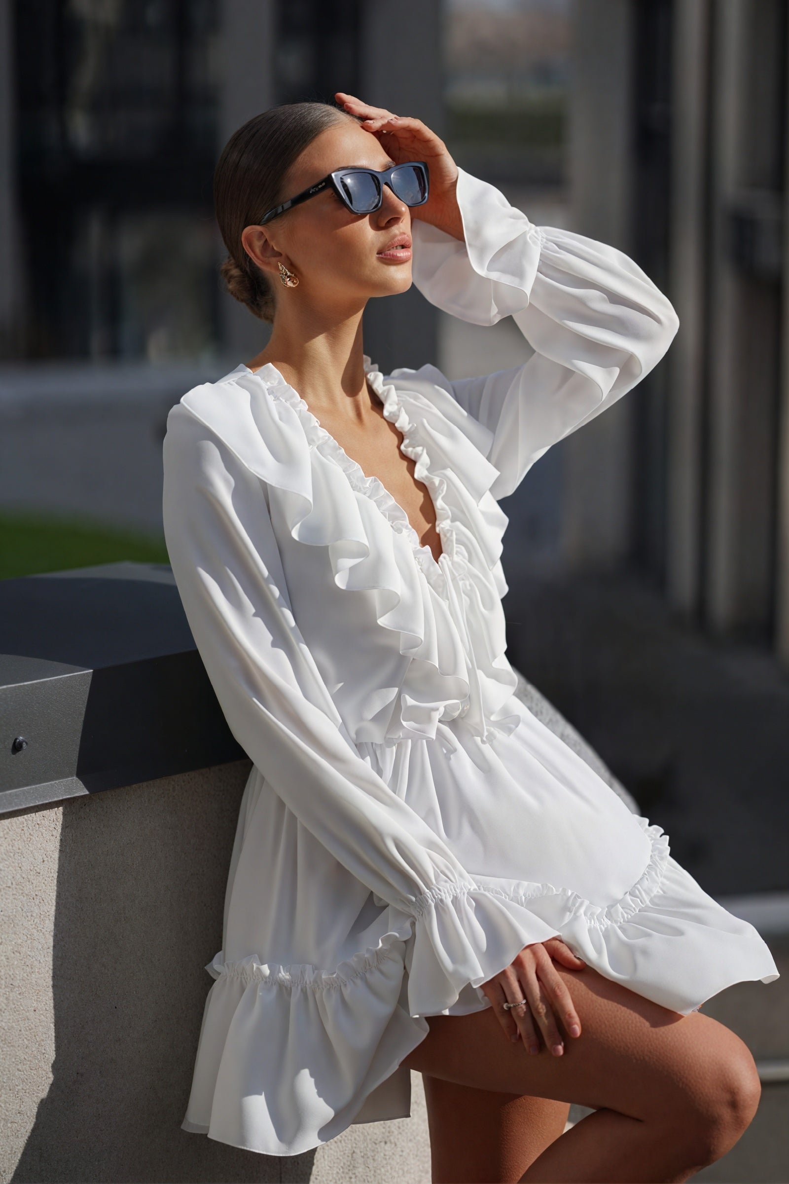 Vestido Mini Romántico con Volantes