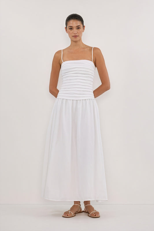 Vestido Midi A-line con Tirantes Finos