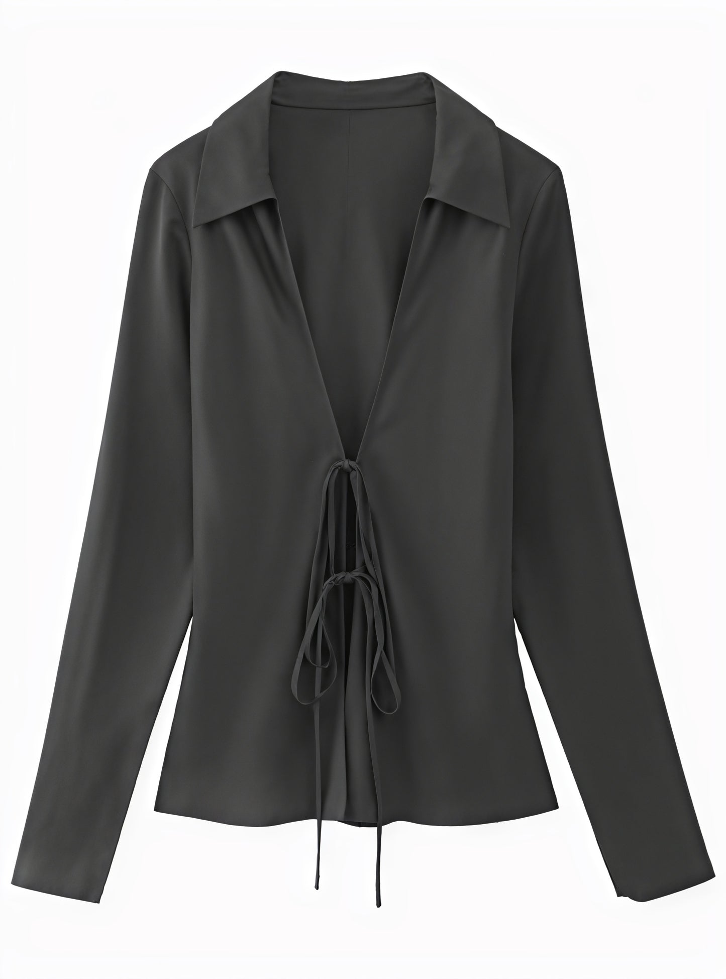 Blusa Elegante con Lazos Delanteros y Cuello