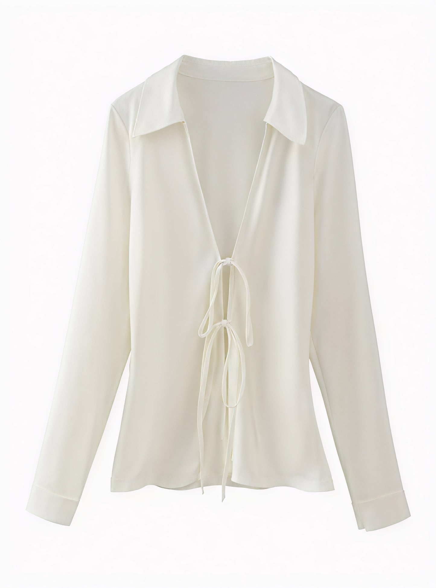 Blusa Elegante con Lazos Delanteros y Cuello