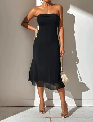 Vestido Midi Chic - Silueta Ajustada