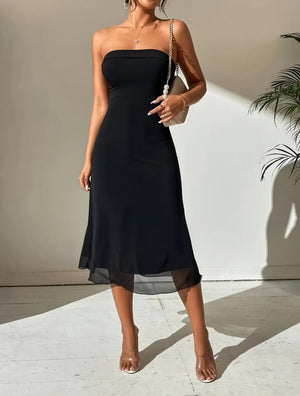 Vestido Midi Chic - Silueta Ajustada