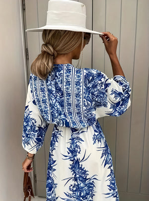 Vestido Maxi Floral Estilo Kimono