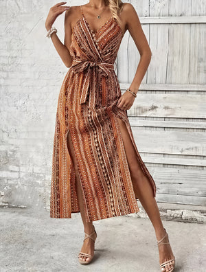 Vestido Maxi Bohemio con Cinturón
