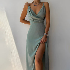 Vestido Largo de Noche con Abertura