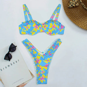 Traje de Baño Floral con Volantes