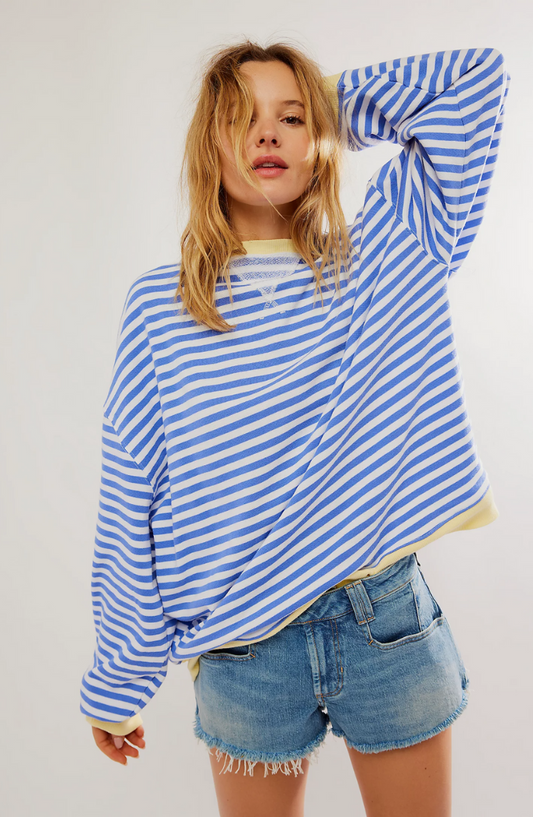 Top Rayas Manga Larga Casual